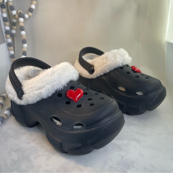 Platform Lined Clogs Cozy Plush Non-Slip Indoor/Outdoor size 34-35 US 6 - Picture 5 of 10
